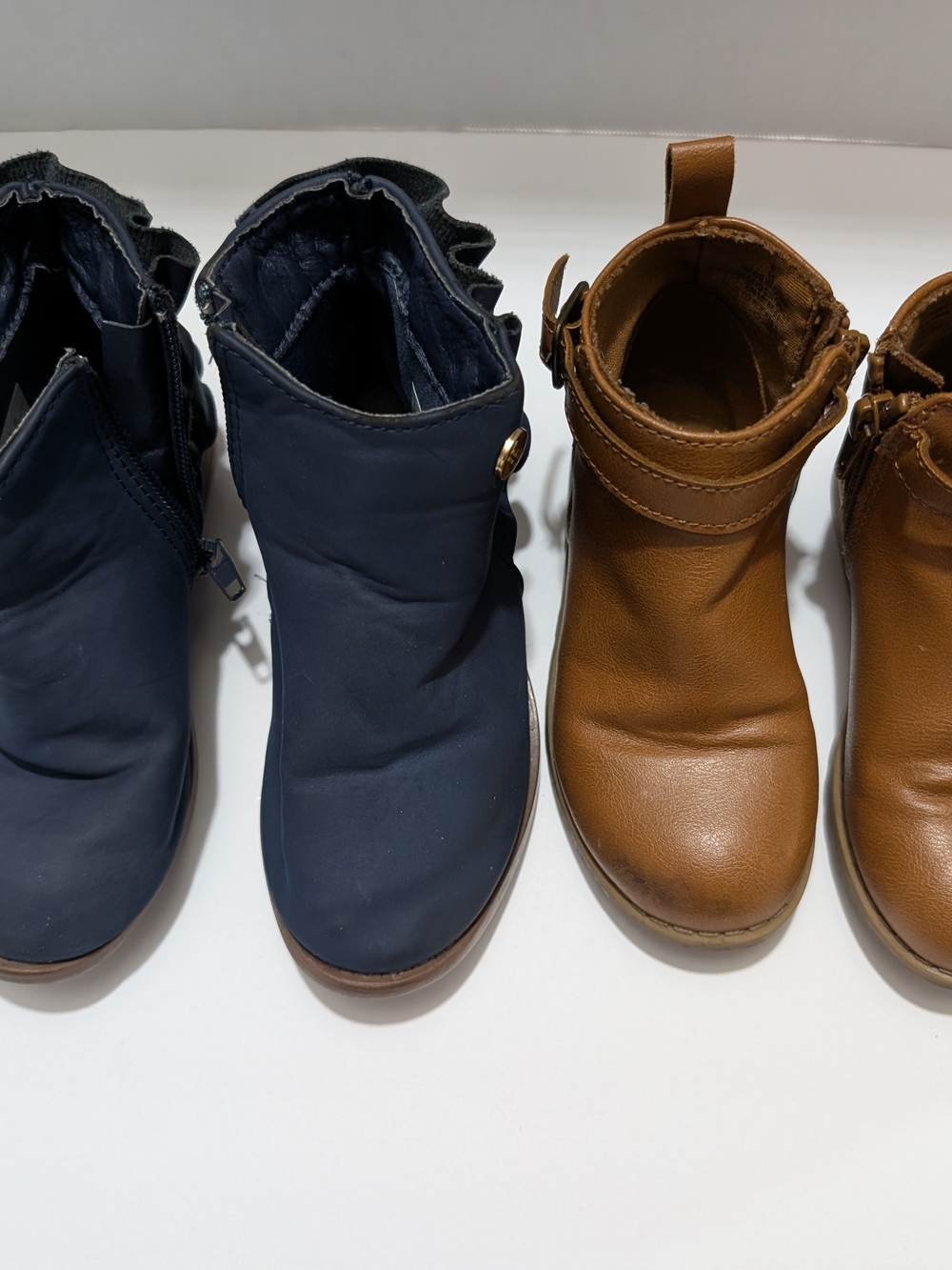 Boot Bundle Nicole Miller Navy Ruffles & Old Navy Brown Ankle Booties Lot
